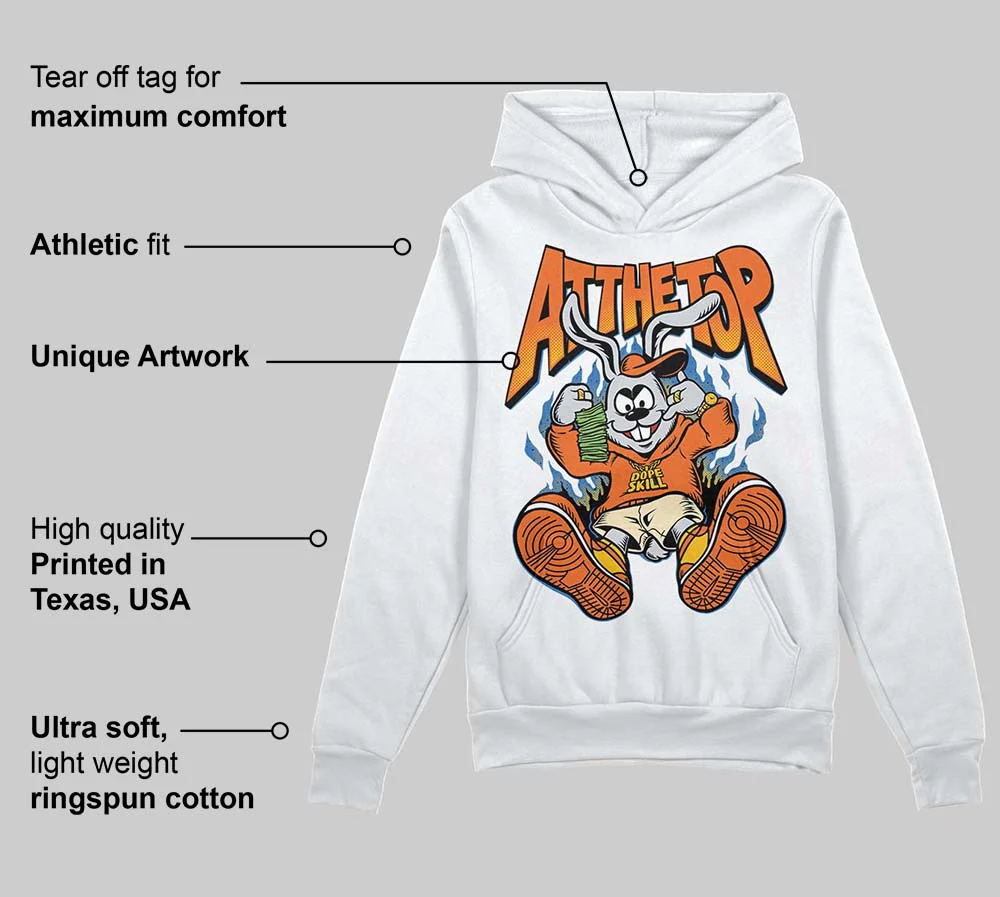 Orange Black White DopeSkill Hoodie Sweatshirt At The Top Graphic - Image 3