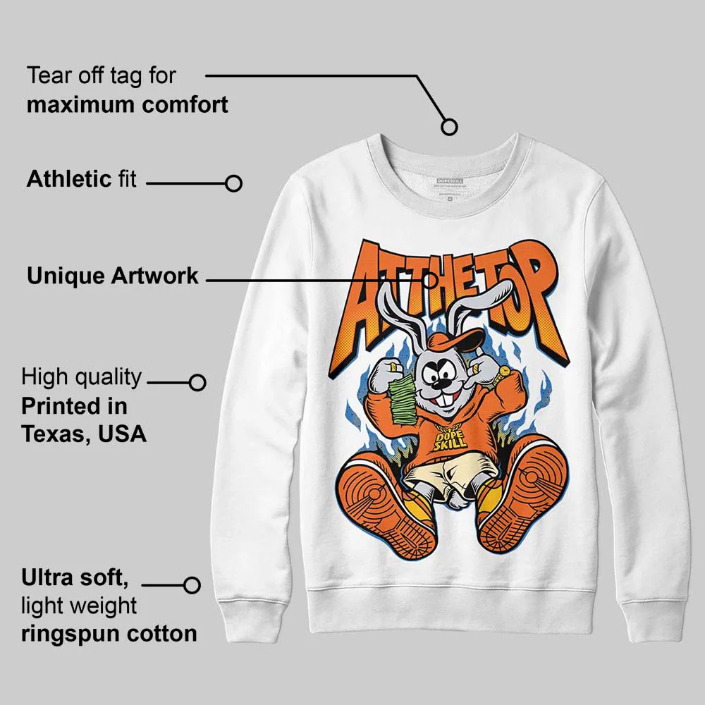 Orange Black White DopeSkill Sweatshirt At The Top Graphic - Image 3