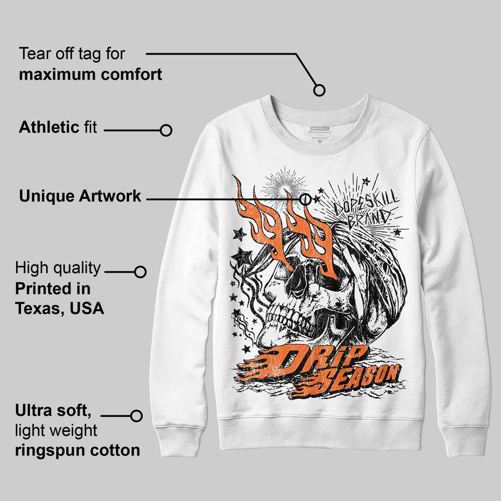 Orange Black White DopeSkill Sweatshirt Drip Season Graphic - Image 3