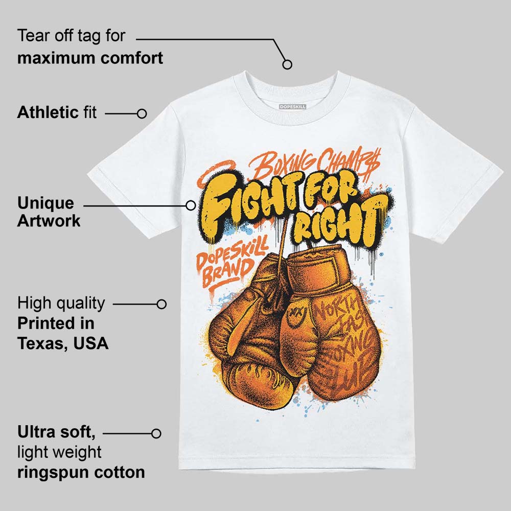 Orange Black White DopeSkill T-Shirt Fight For Right Graphic - Image 4