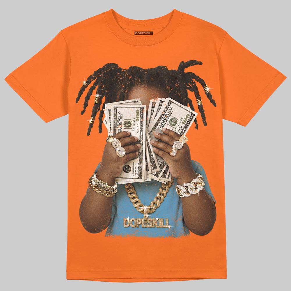 Orange Black White DopeSkill T-Shirt Rich Youth Graphic - Image 3