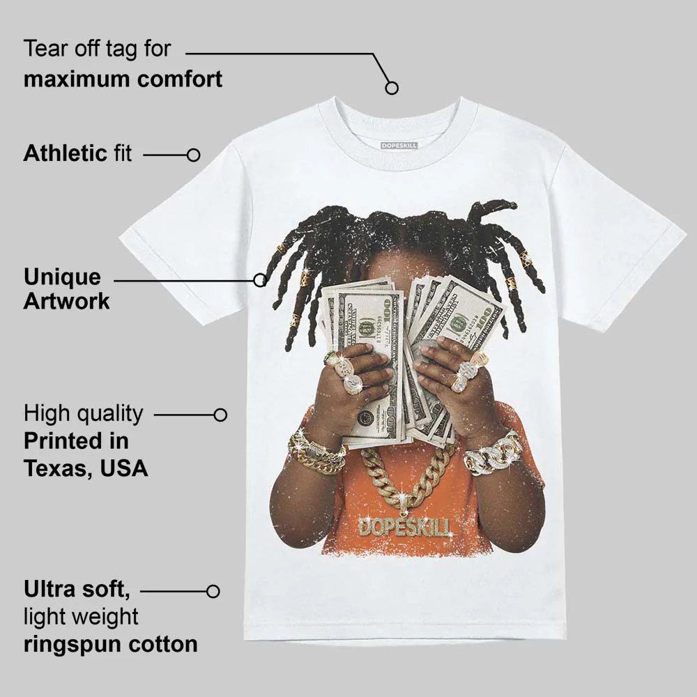 Orange Black White DopeSkill T-Shirt Rich Youth Graphic - Image 4
