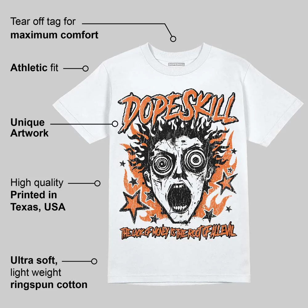 Orange Black White DopeSkill T-Shirt Root of Evil Graphic - Image 4