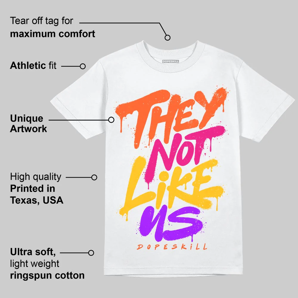 Orange Black White DopeSkill T-Shirt They Not Like Us Graphic - Image 4