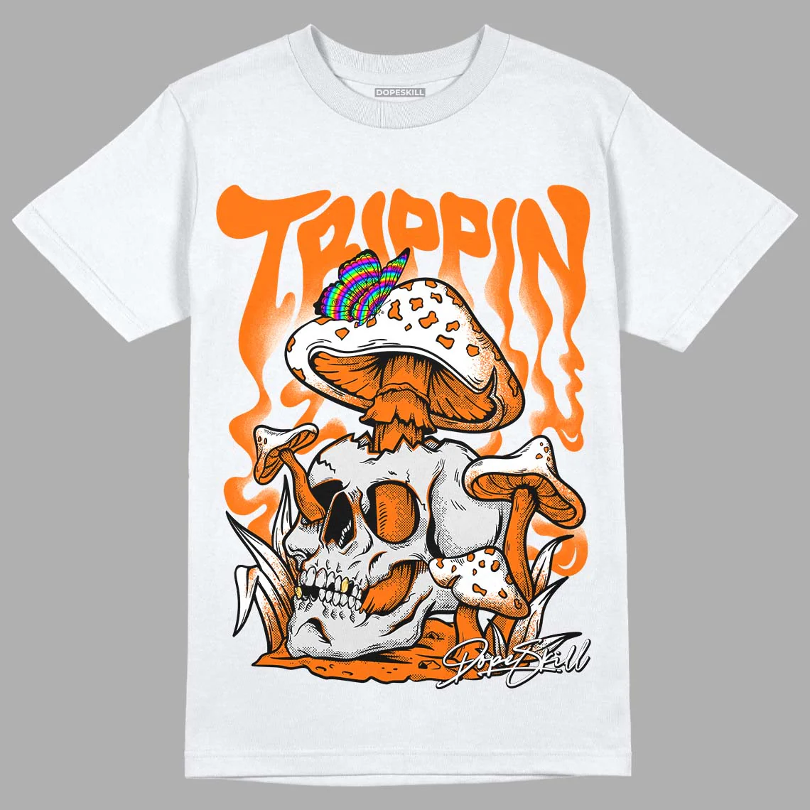 Orange Black White DopeSkill T-Shirt Trippin Graphic