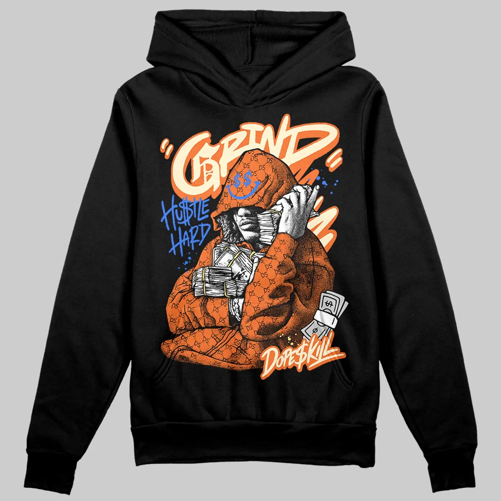Orange 'Grind Pray' DopeSkill Graphic Hoodie - Image 2