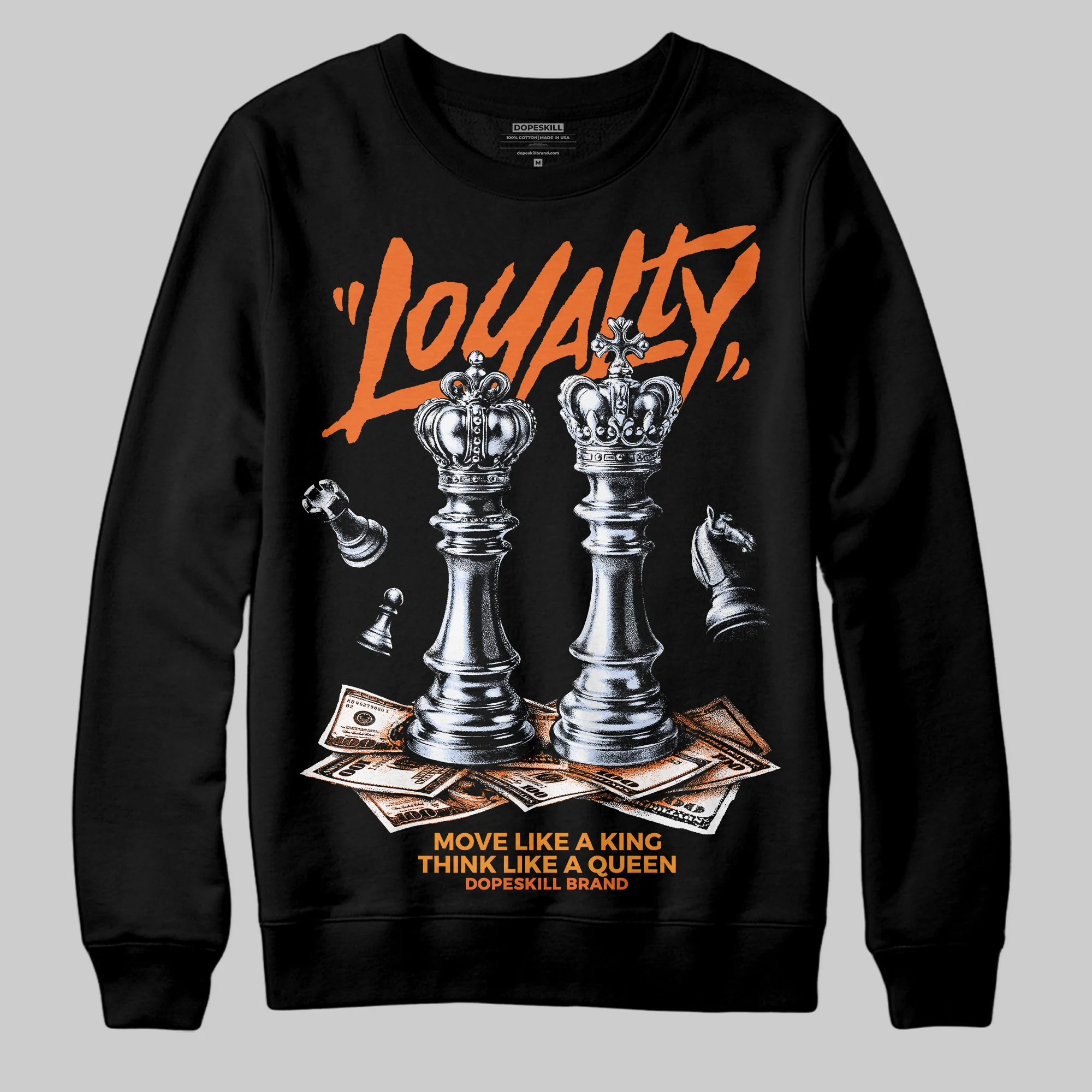 Orange 'Loyalty' DopeSkill Graphic Sweatshirt - Image 2