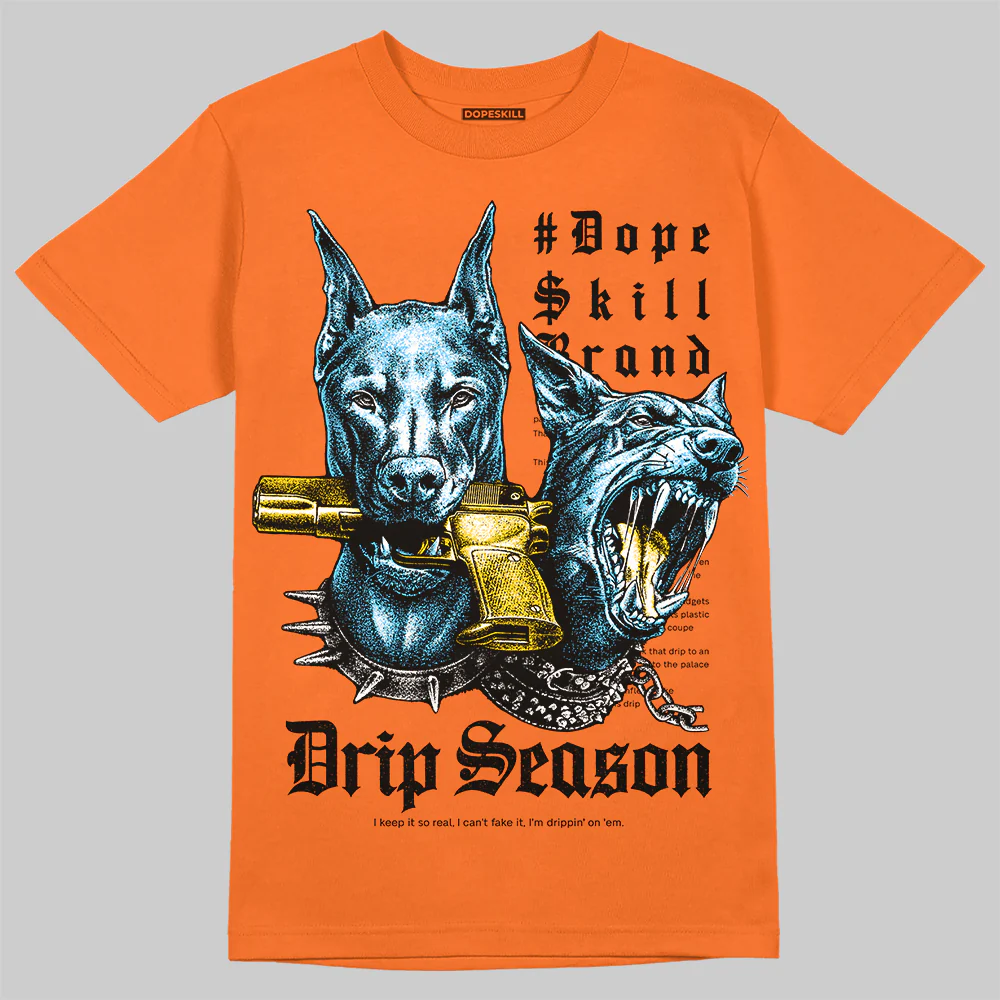 Orange 'New Drip Season' DopeSkill Graphic T-Shirt - Image 3