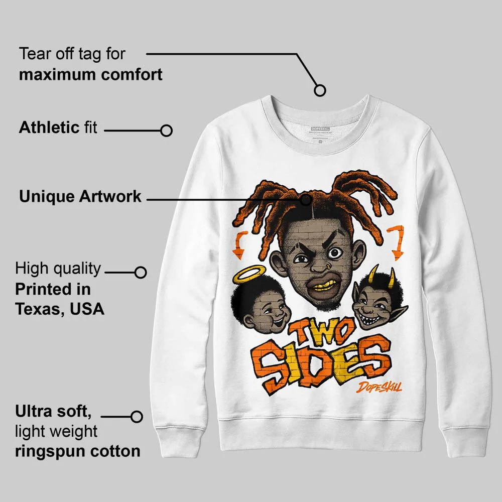 Orange 'Two Sides' DopeSkill Graphic Sweatshirt - Image 3