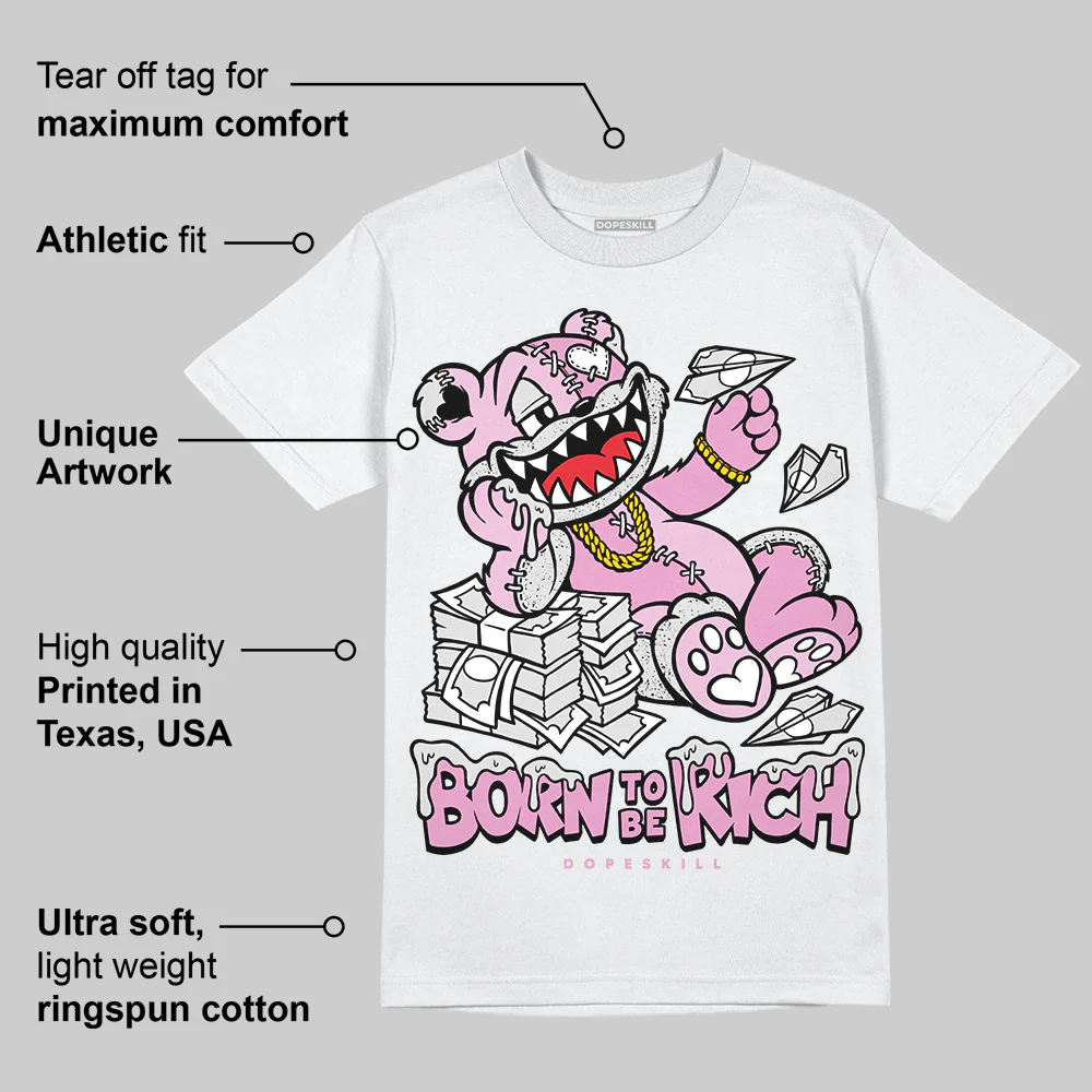 Orchid 4s DopeSkill T-Shirt Born To Be Rich Graphic - Image 3