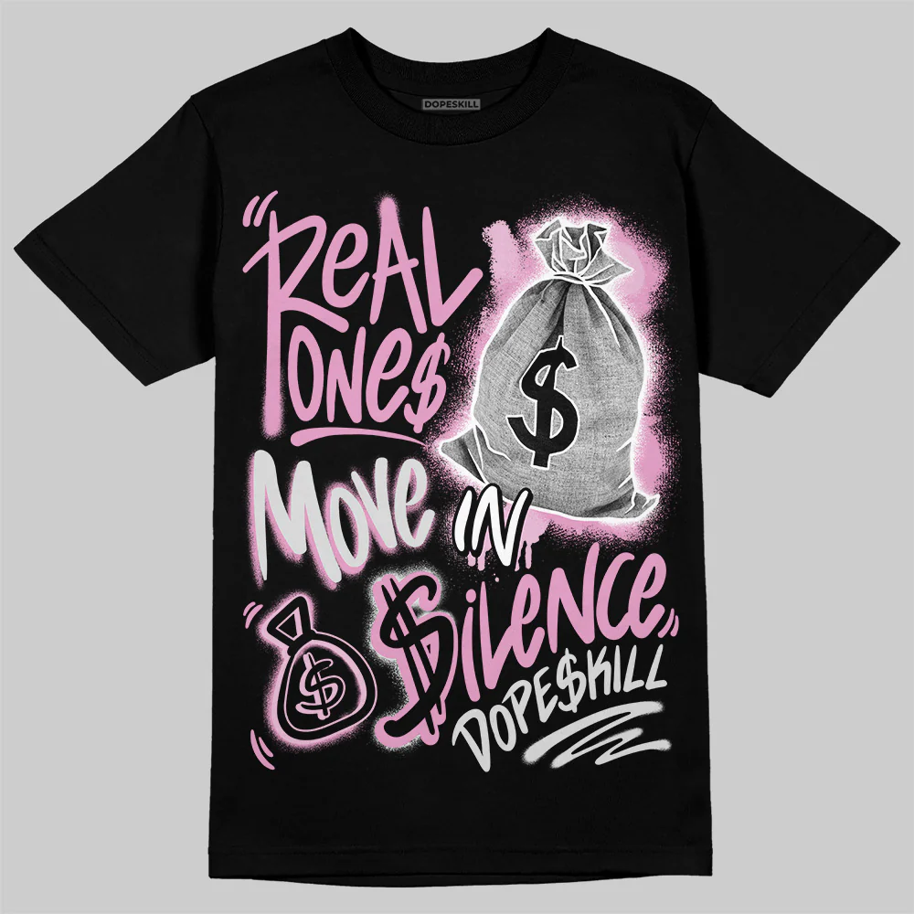 Orchid 4s DopeSkill T-Shirt Real Ones Move In Silence Graphic - Image 2