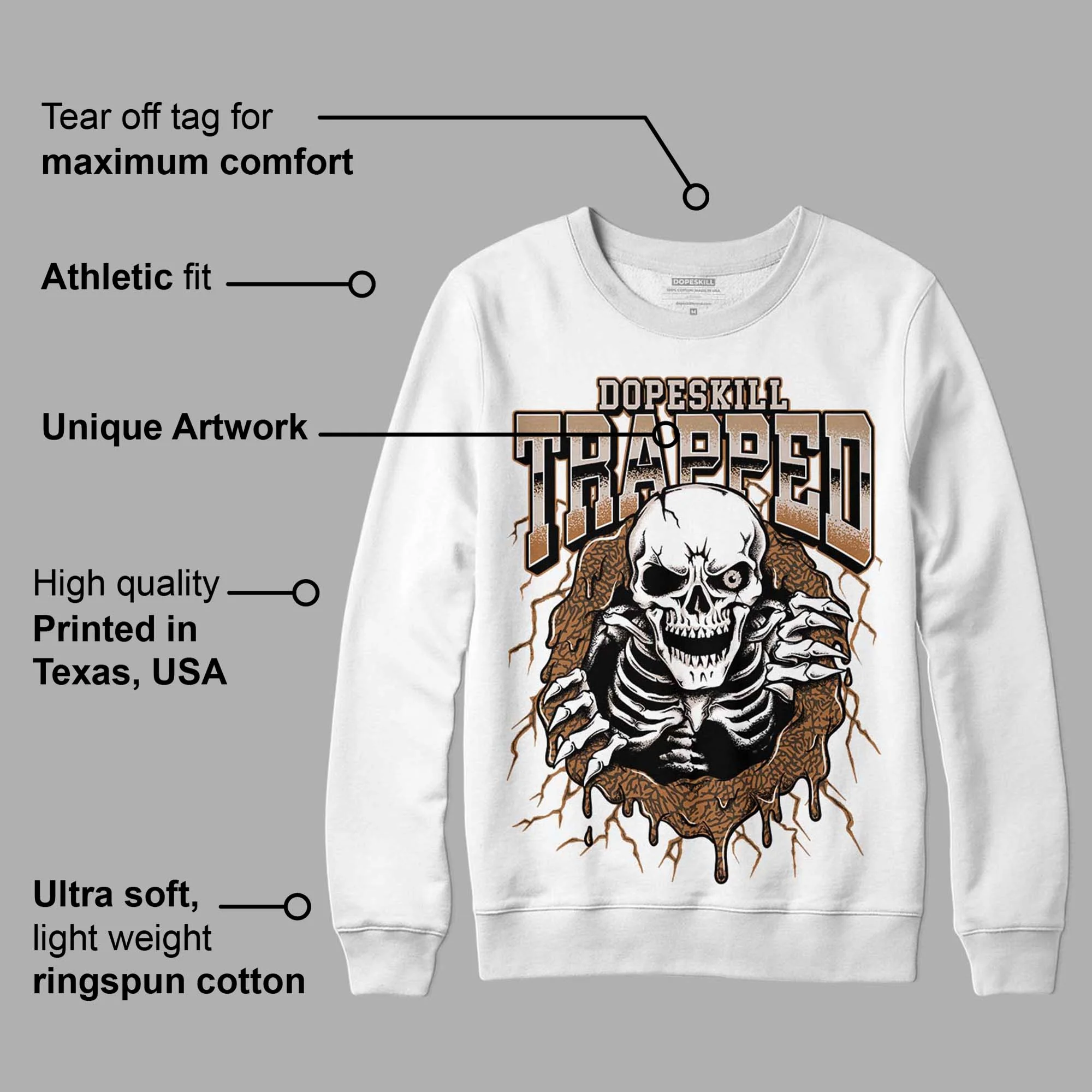Palomino 3s DopeSkill Sweatshirt Trapped Halloween Graphic - Image 3