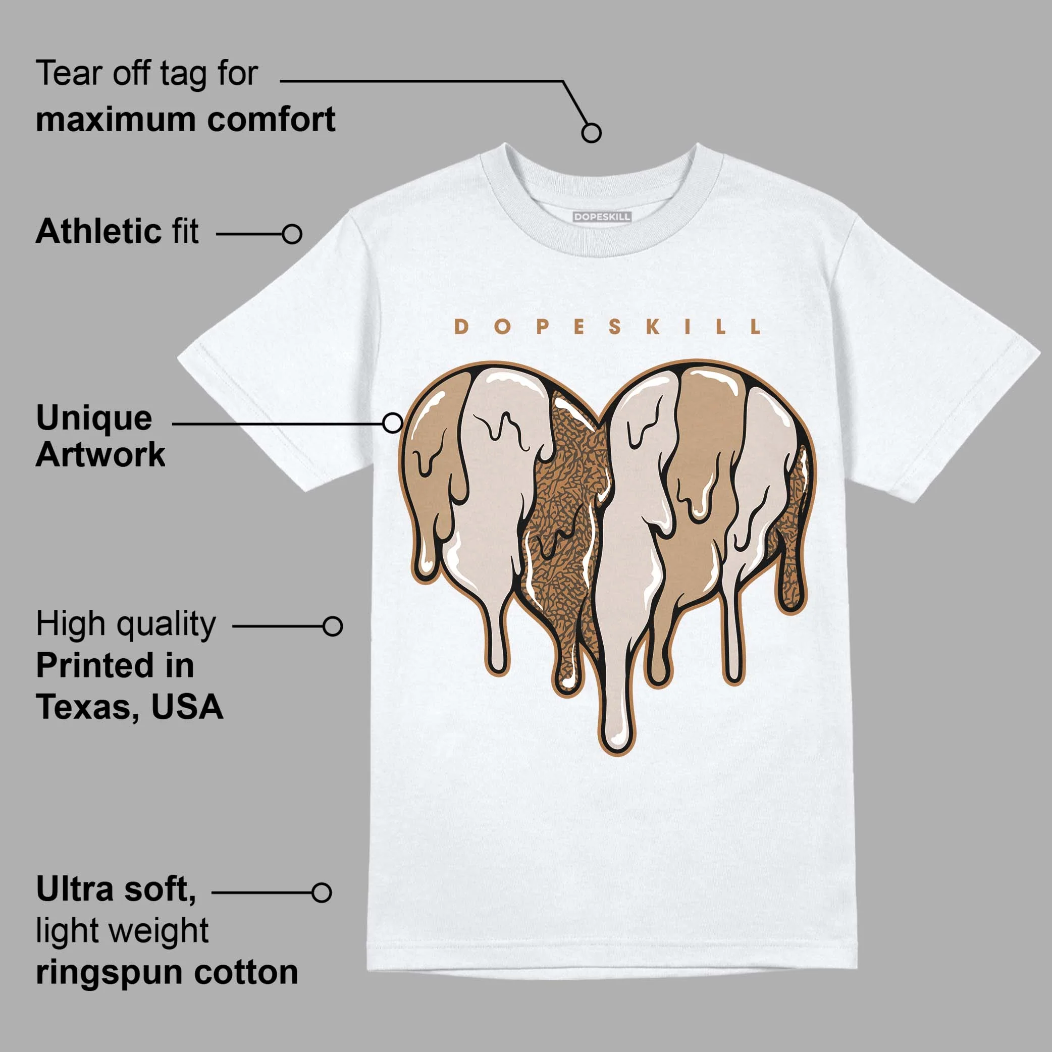 Palomino 3s DopeSkill T-Shirt Slime Drip Heart Graphic - Image 3