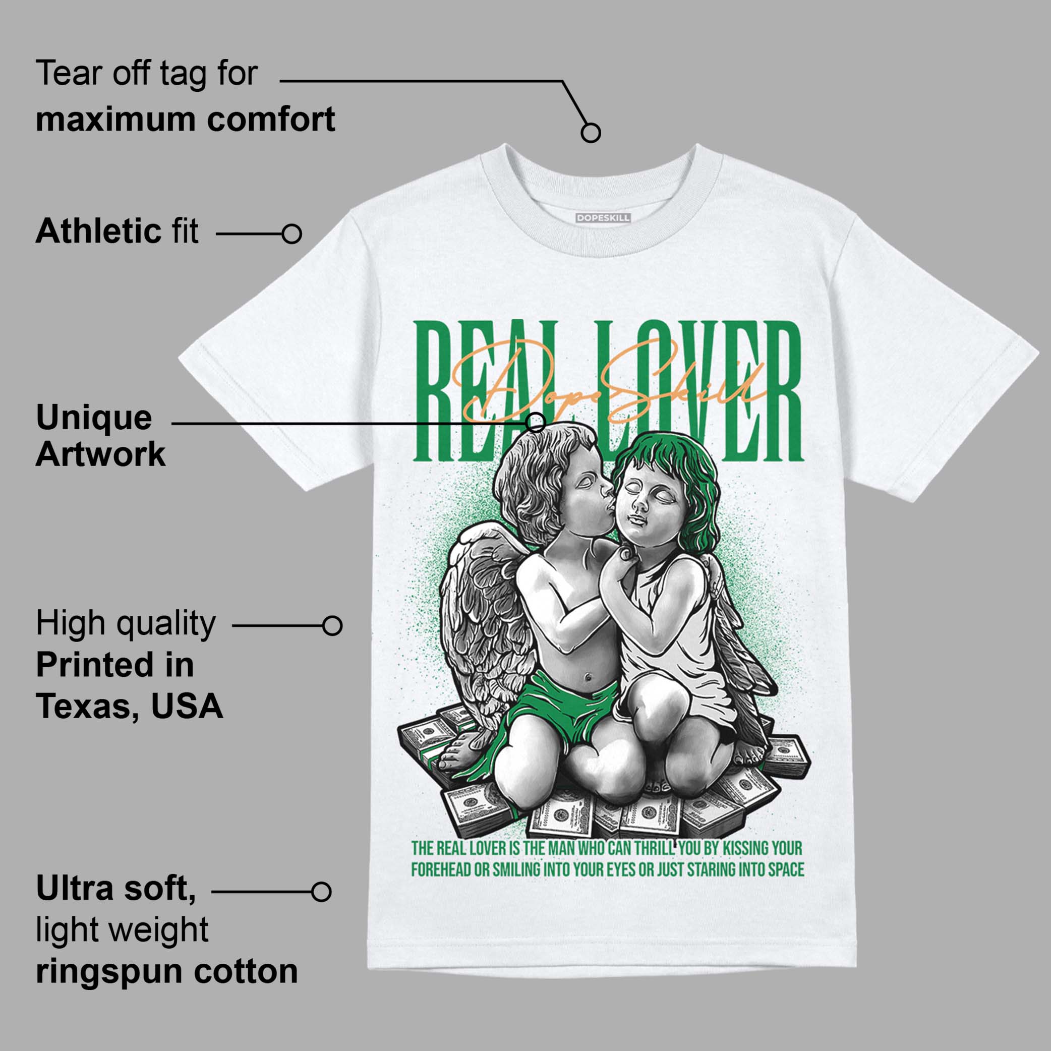 Pine Green 4s DopeSkill T-Shirt Real Lover Graphic - Image 3