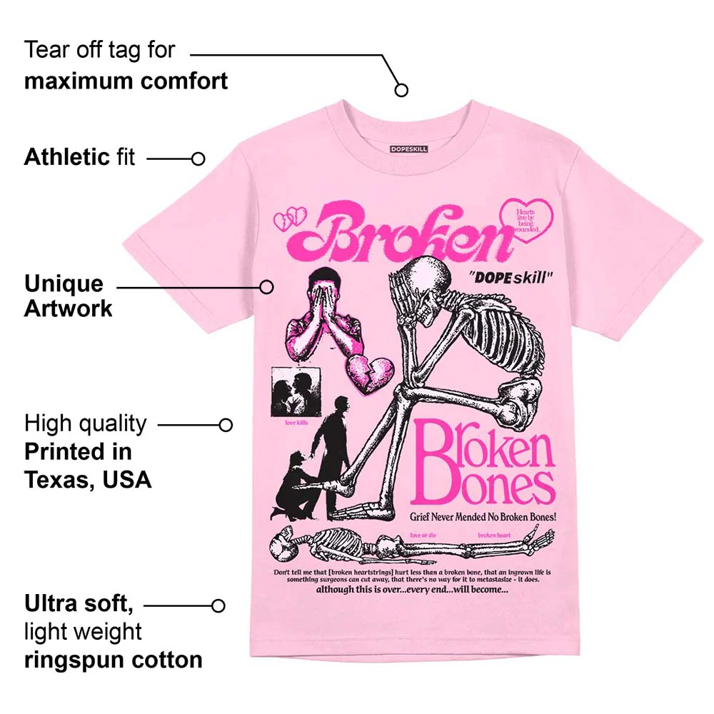 Pink Collection DopeSkill Pink T-shirt Broken Bones Graphic - Image 2