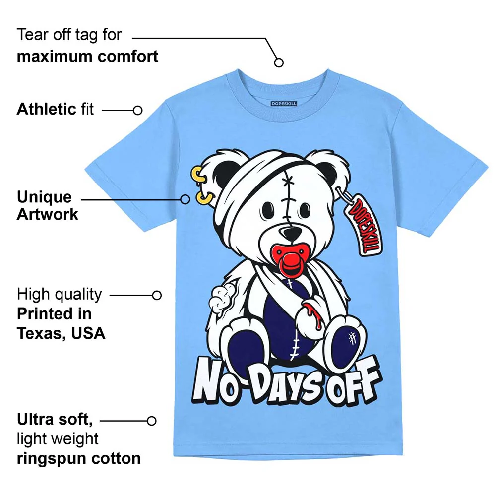 Powder Blue 9s DopeSkill Sky Blue T-shirt Hurt Bear Graphic - Image 2