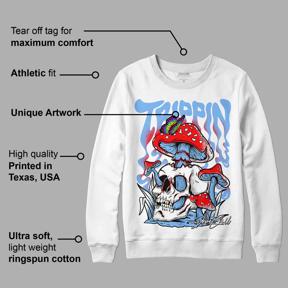 Powder Blue 9s DopeSkill Sweatshirt Trippin Graphic - Image 3
