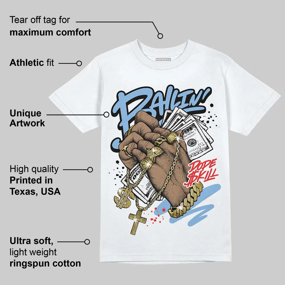 Powder Blue 9s DopeSkill T-Shirt Always Ballin' Graphic - Image 3