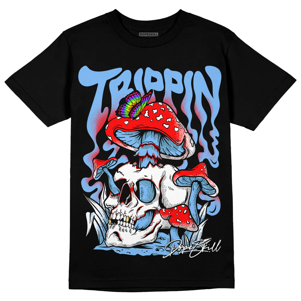 Powder Blue 9s DopeSkill T-Shirt Trippin Graphic - Image 2