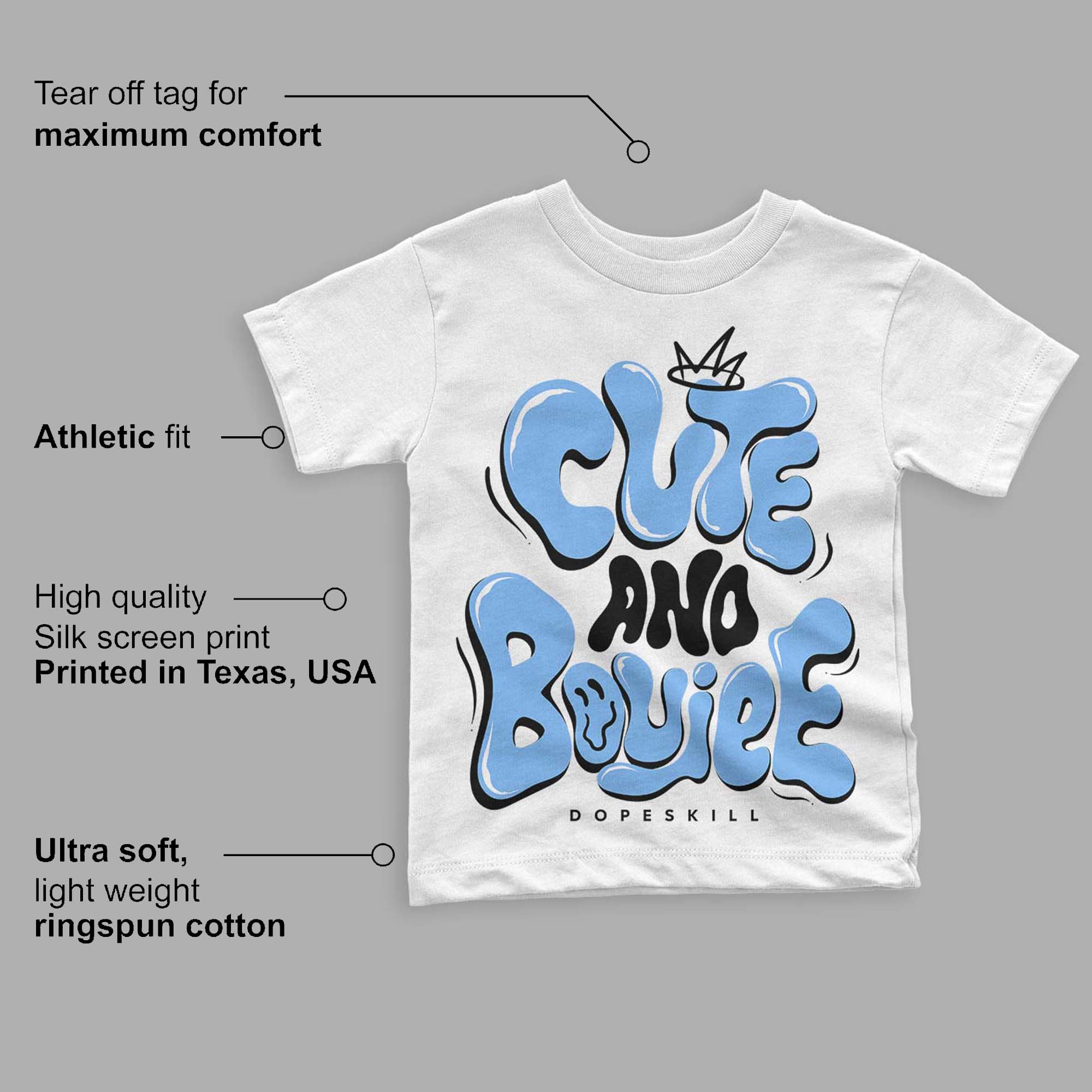 Powder Blue 9s DopeSkill Toddler Kids T-shirt Cute and Boujee Graphic - Image 3