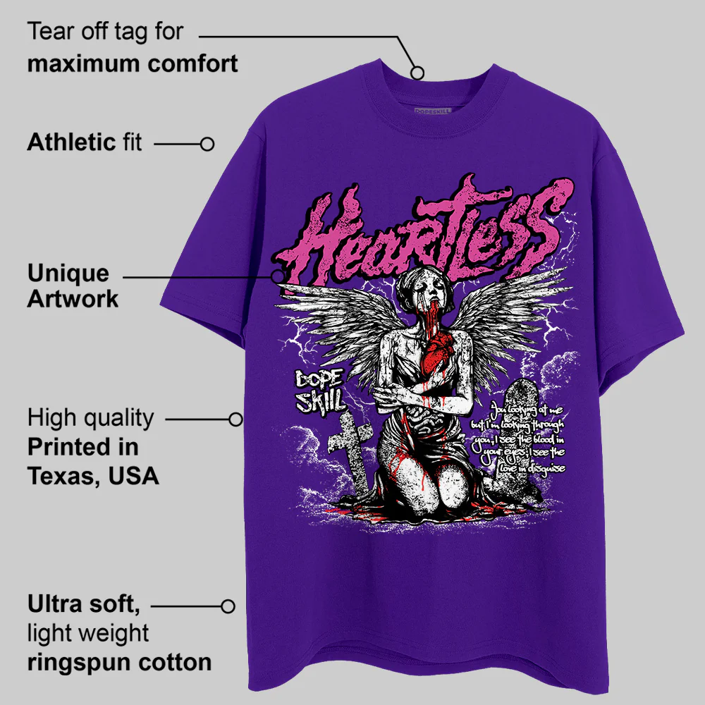 PURPLE Collection DopeSkill Purple T-shirt Heartless Graphic - Image 2
