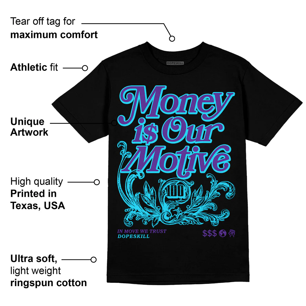 PURPLE Collection DopeSkill T-Shirt Money Is Our Motive Typo Graphic - Image 3