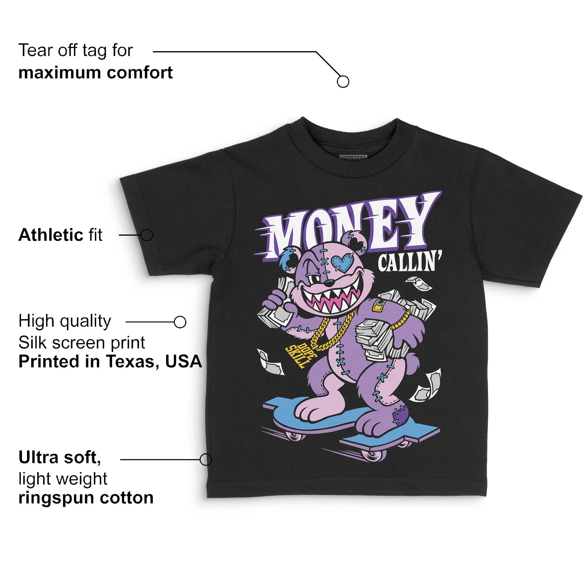 PURPLE Collection DopeSkill Toddler Kids T-shirt Money Callin' Graphic - Image 3