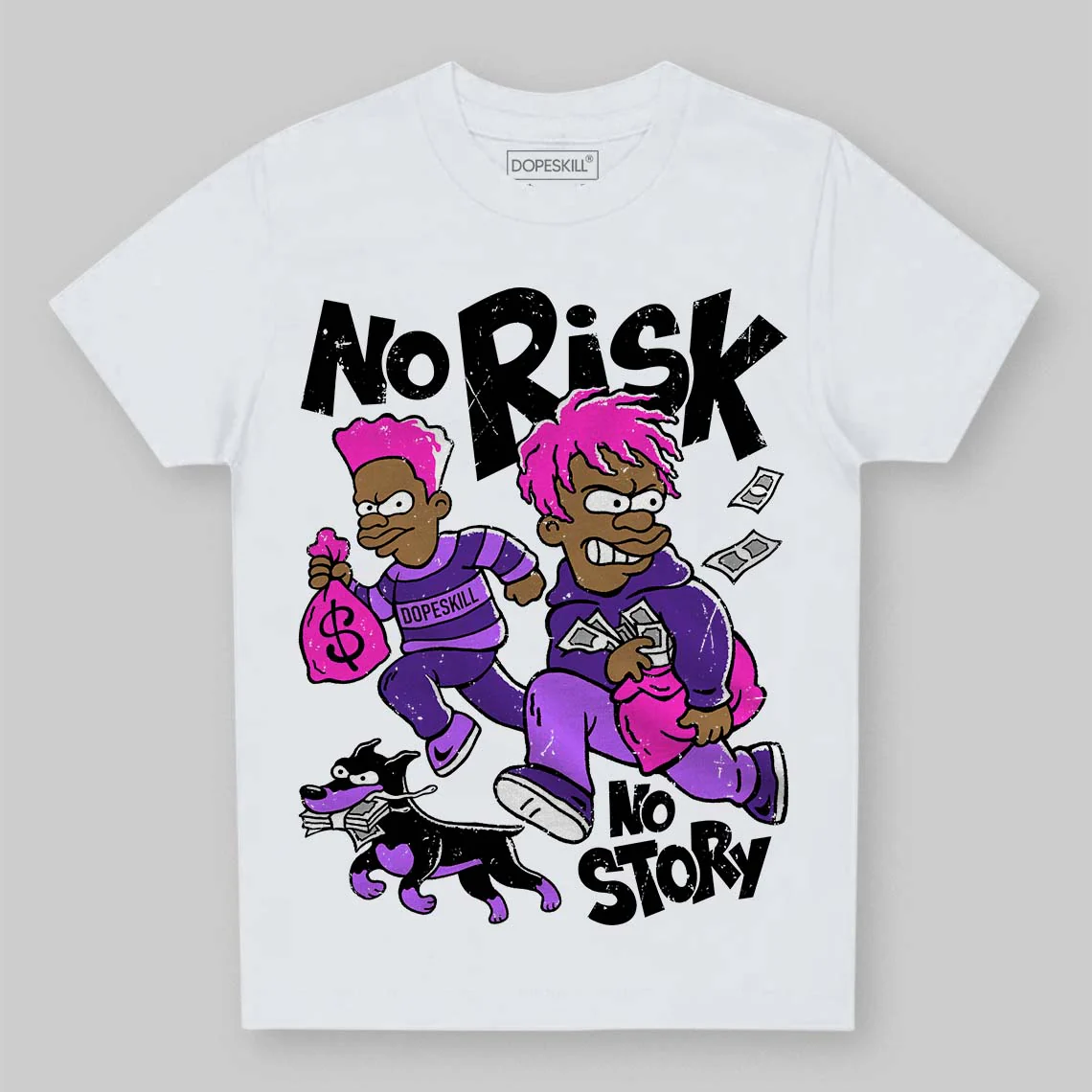 PURPLE Collection DopeSkill Toddler Kids T-shirt No Risk No Story Graphic - Image 2