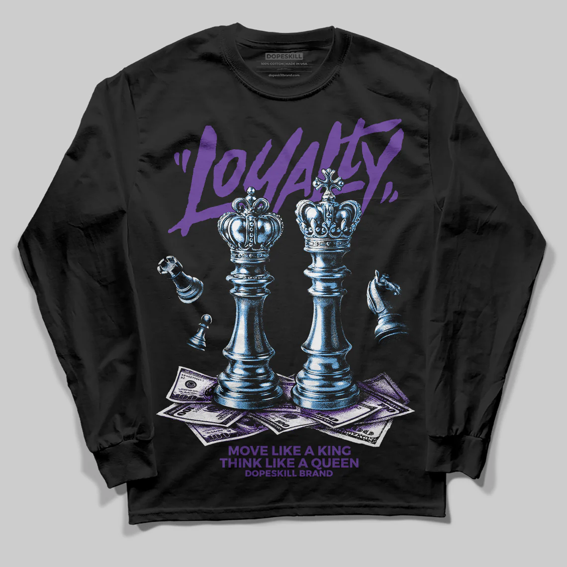 PURPLE 'Loyalty' DopeSkill Graphic Long Sleeve T-Shirt
