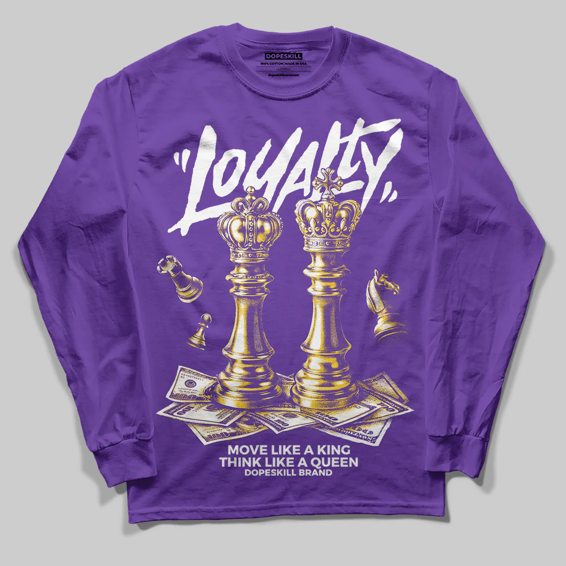 PURPLE 'Loyalty' DopeSkill Graphic Long Sleeve T-Shirt - Image 3