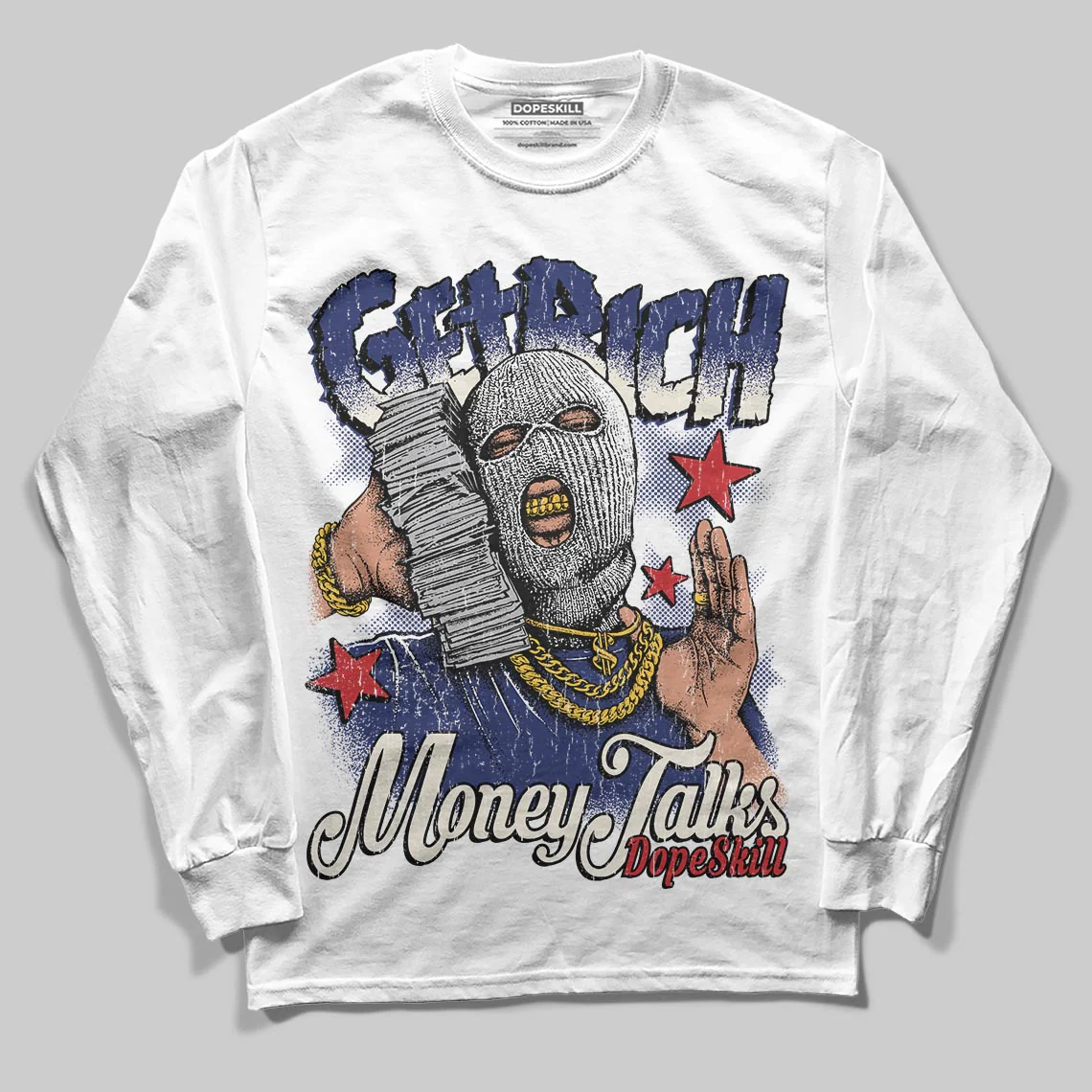 Rare Air 11s DopeSkill Long Sleeve T-Shirt Get Rich Graphic