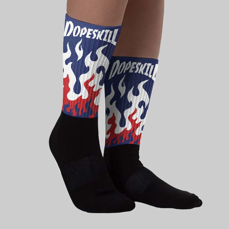 Rare Air 11s DopeSkill Sublimated Sock FIRE Graphic - Image 2