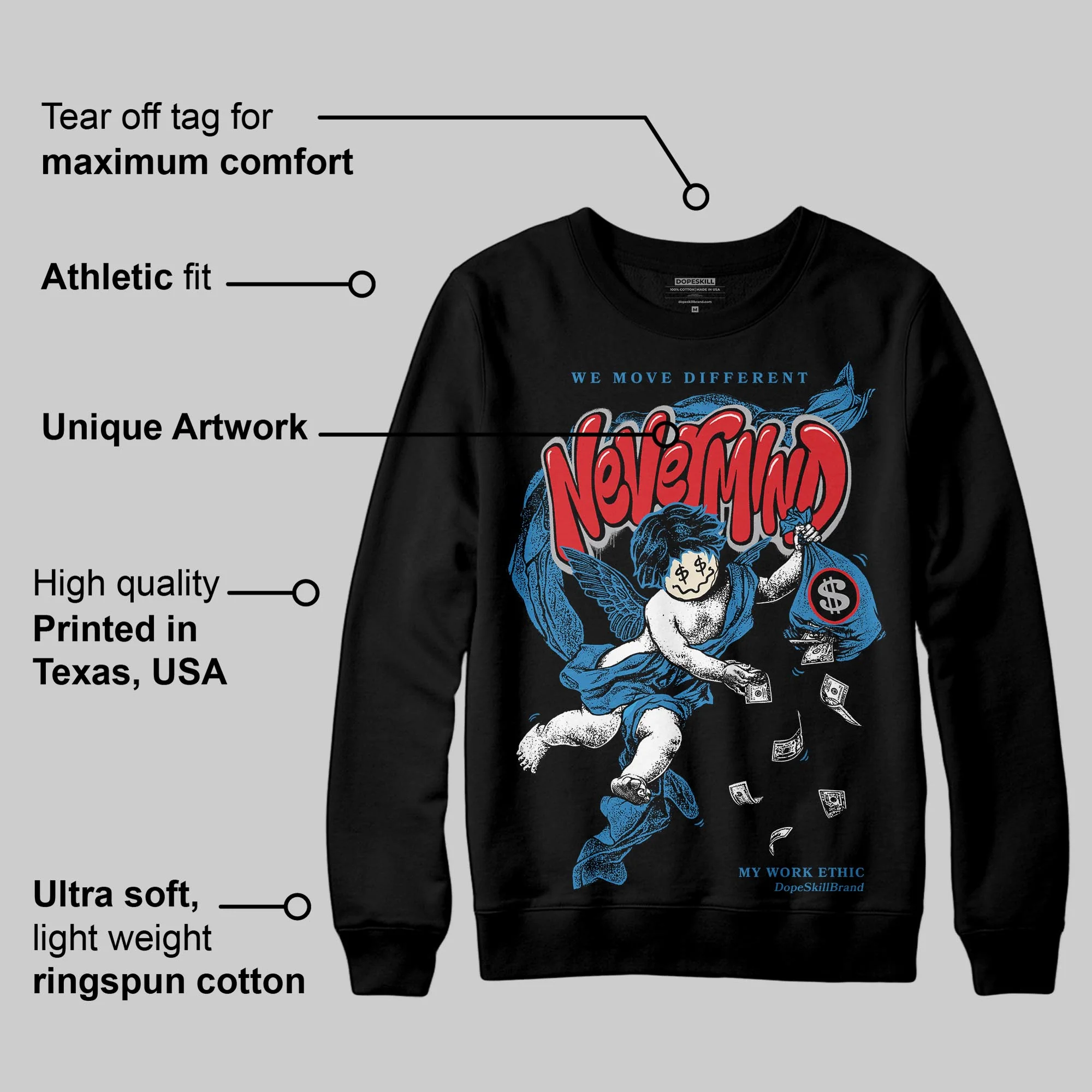 Rare Air 3s DopeSkill Sweatshirt Nevermind Graphic - Image 3