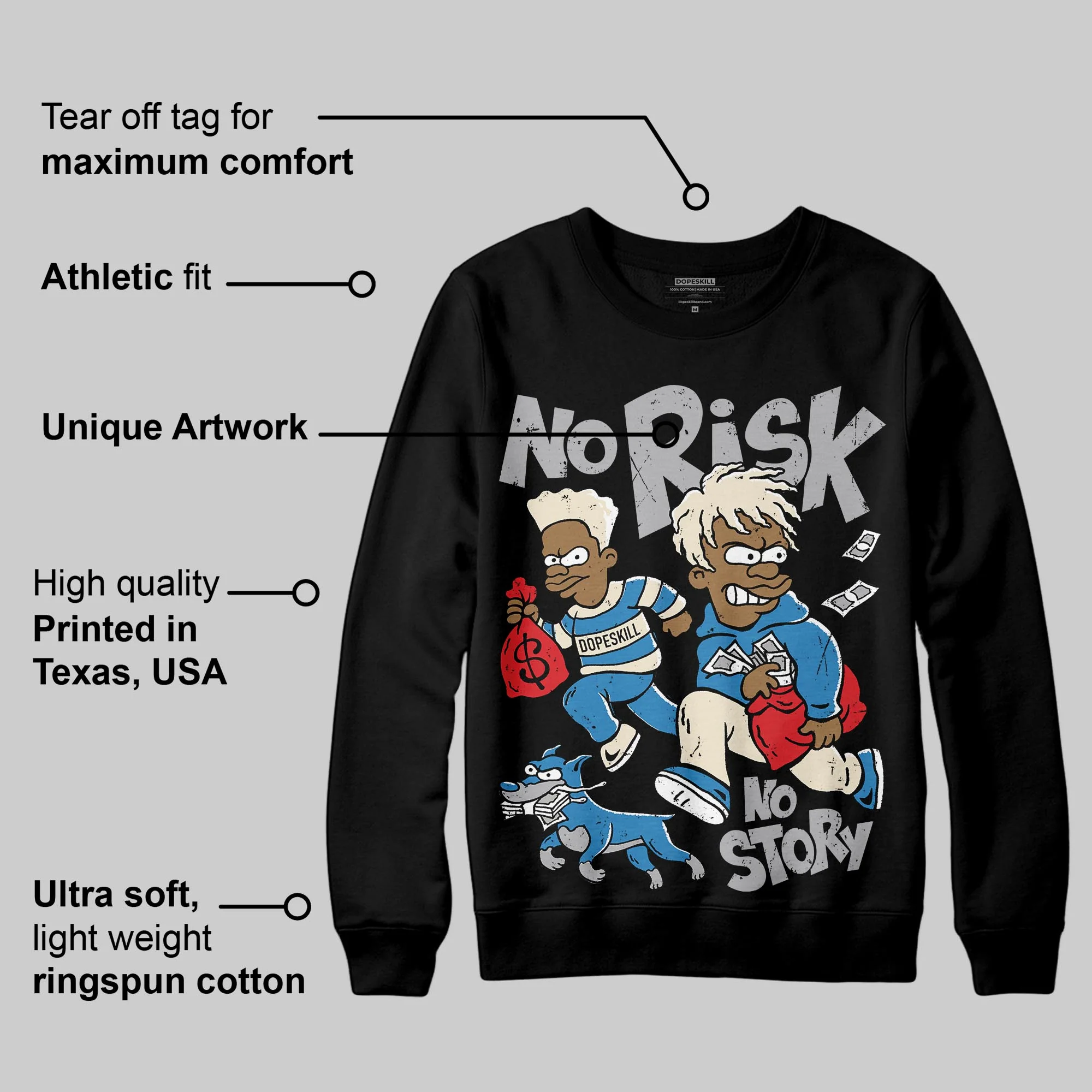 Rare Air 3s DopeSkill Sweatshirt No Risk No Story Graphic - Image 3