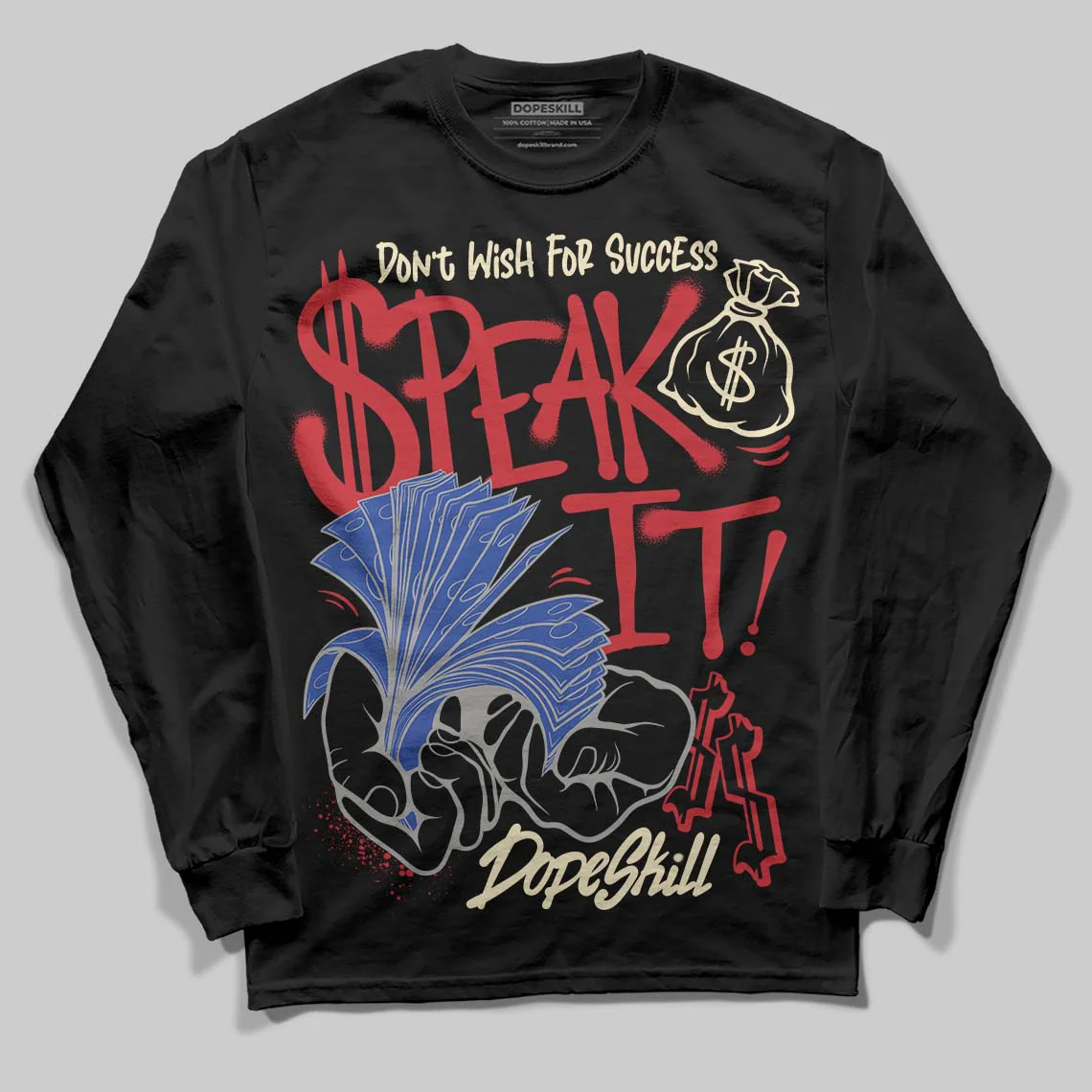 Rare Air 4s DopeSkill Long Sleeve T-Shirt Speak It Graphic - Image 2