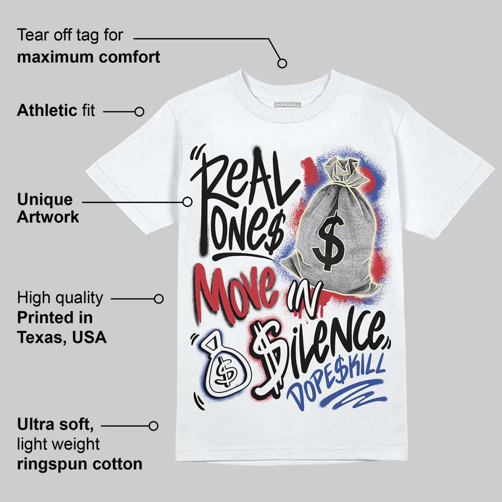 Rare Air 4s DopeSkill T-Shirt Real Ones Move In Silence Graphic - Image 3