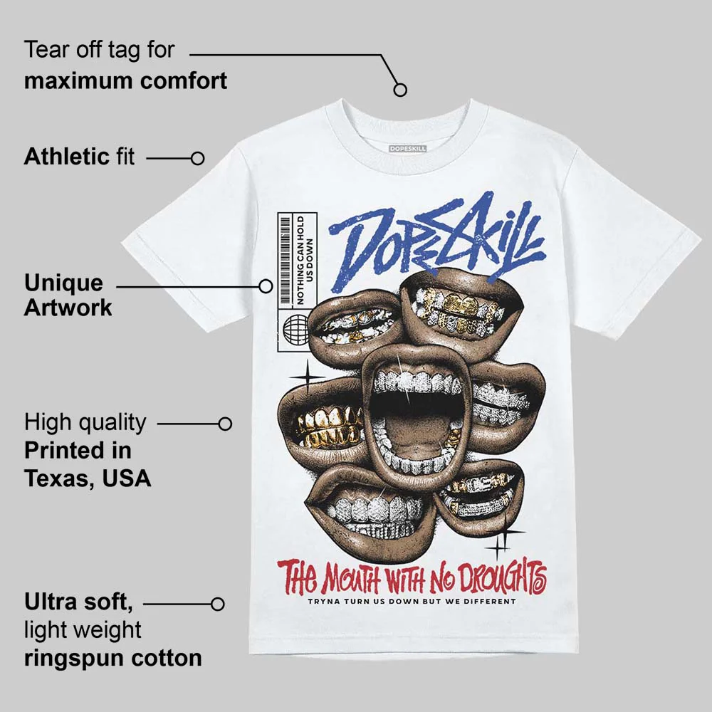 Rare Air 4s DopeSkill T-Shirt The Mouth With No Droughts Graphic - Image 3