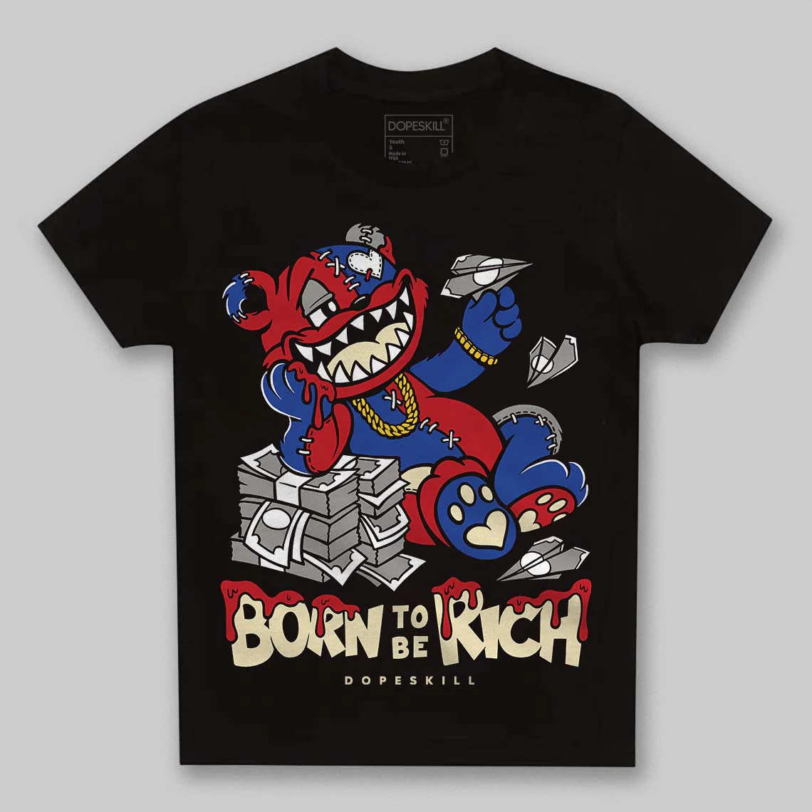 Rare Air 4s DopeSkill Toddler Kids T-shirt Born To Be Rich Graphic - Image 2