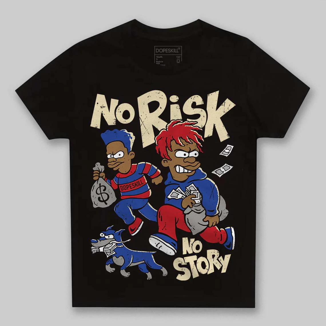 Rare Air 4s DopeSkill Toddler Kids T-shirt No Risk No Story Graphic - Image 2