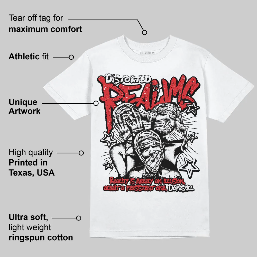 Red Cement 4S DopeSkill T-Shirt Distorted Realms Graphic - Image 3