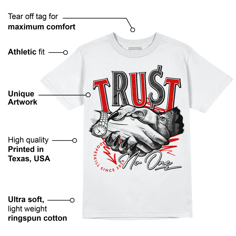 Red Cement 4S DopeSkill T-Shirt Trust No One Graphic - Image 3