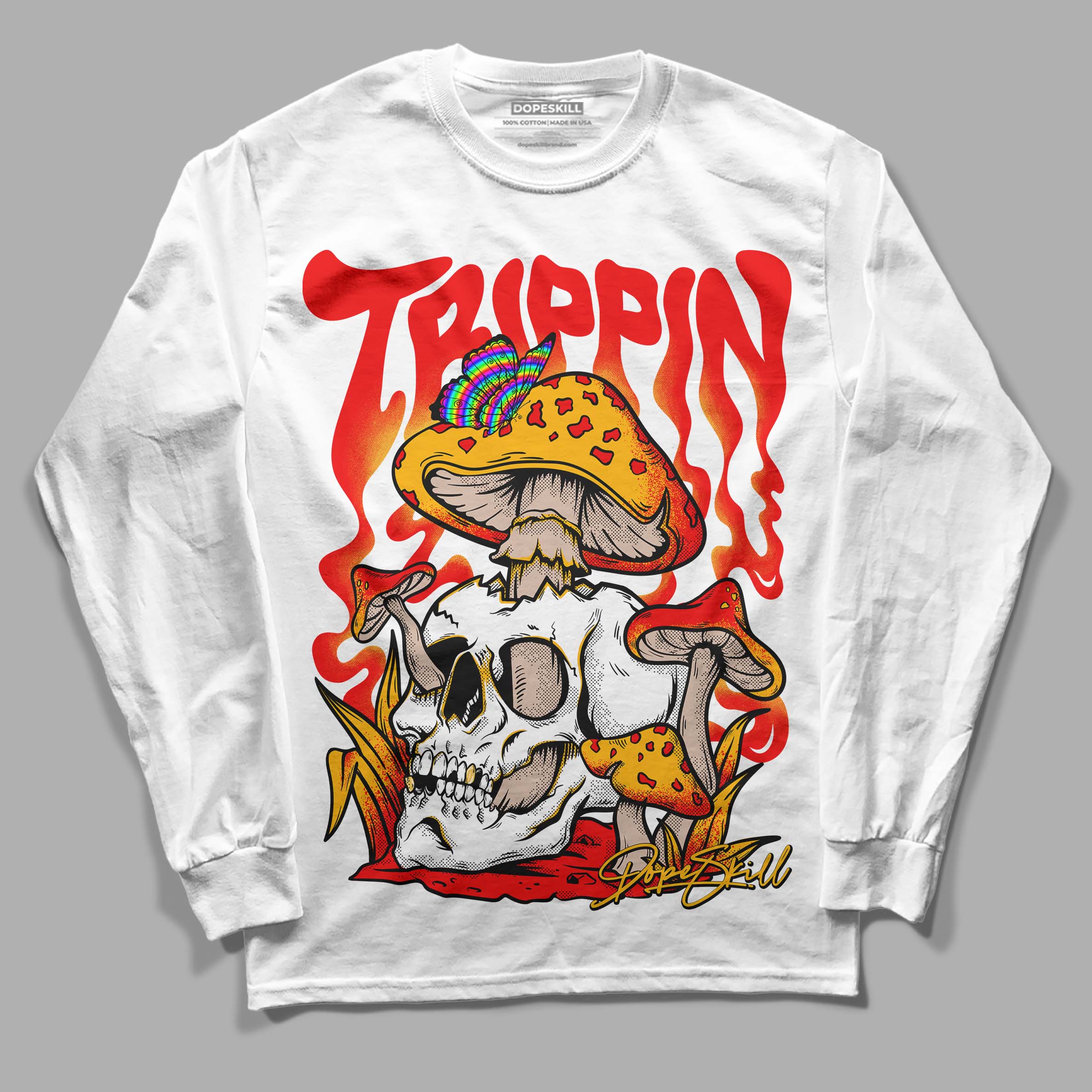 Red Collection DopeSkill Long Sleeve T-Shirt Trippin Graphic - Image 2
