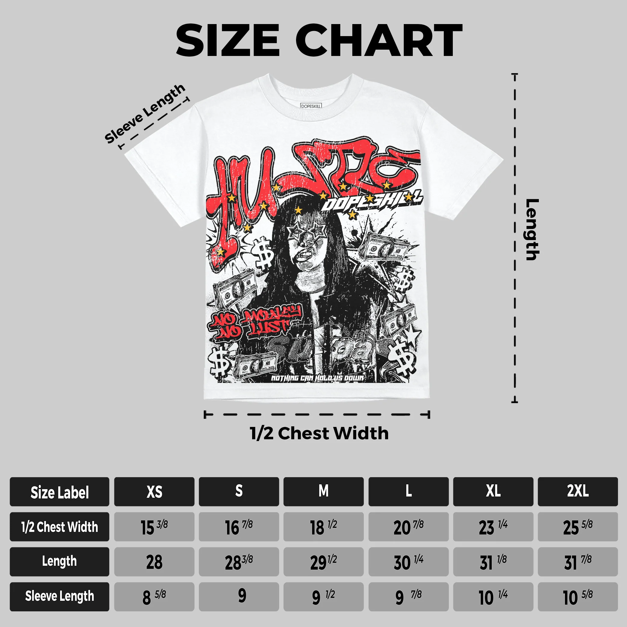 Red Collection DopeSkill Oversize Print T-Shirt No Money No Lust Graphic - Image 2