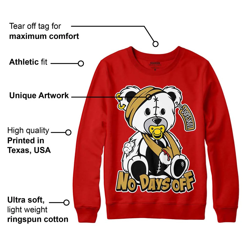 Red Collection DopeSkill Red Sweatshirt Hurt Bear Graphic - Image 2