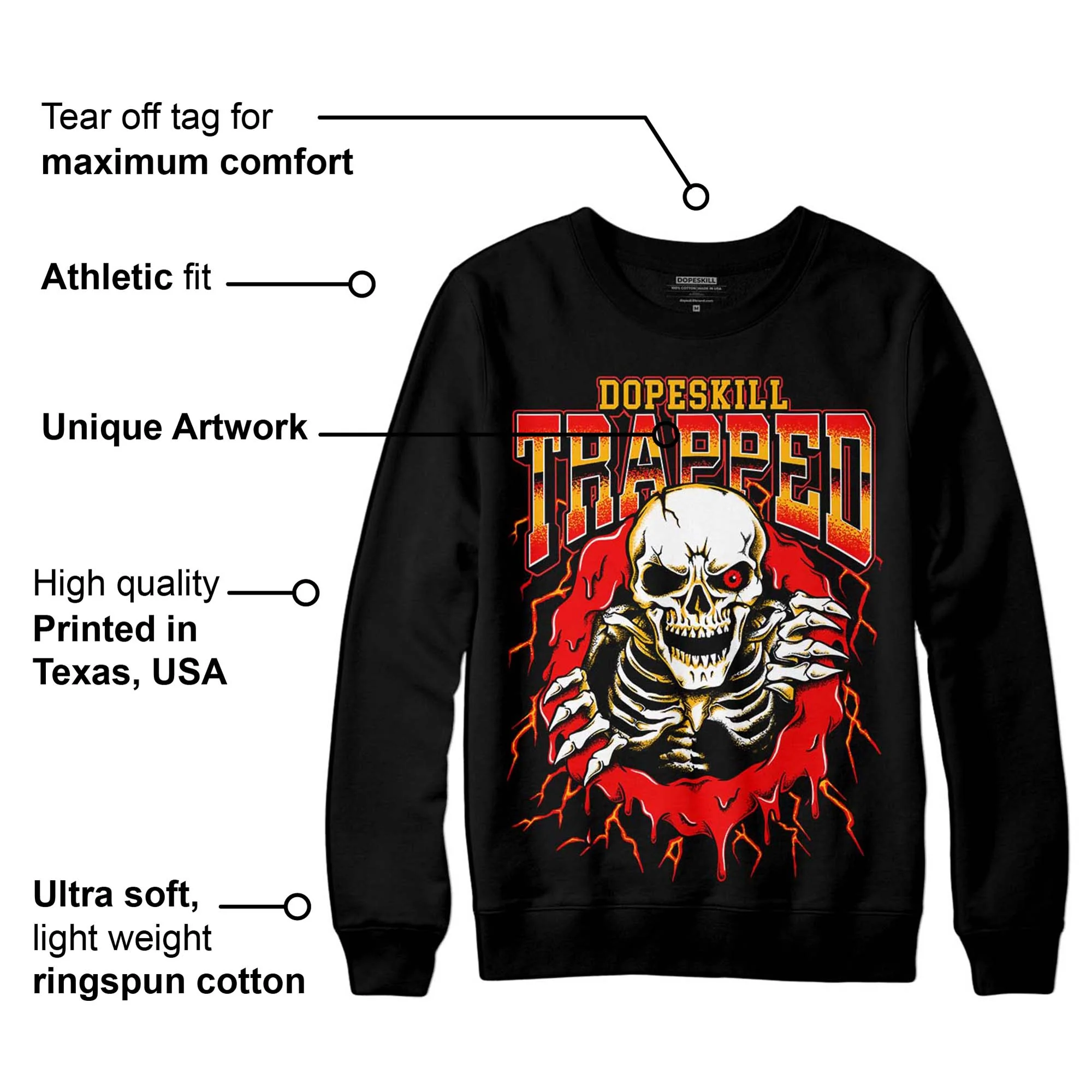 Red Collection DopeSkill Sweatshirt Trapped Halloween Graphic - Image 3