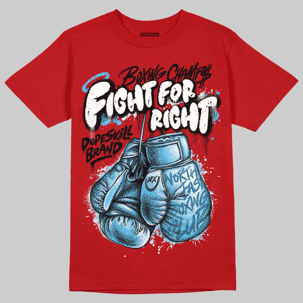 Red Collection DopeSkill T-Shirt Fight For Right Graphic - Image 3
