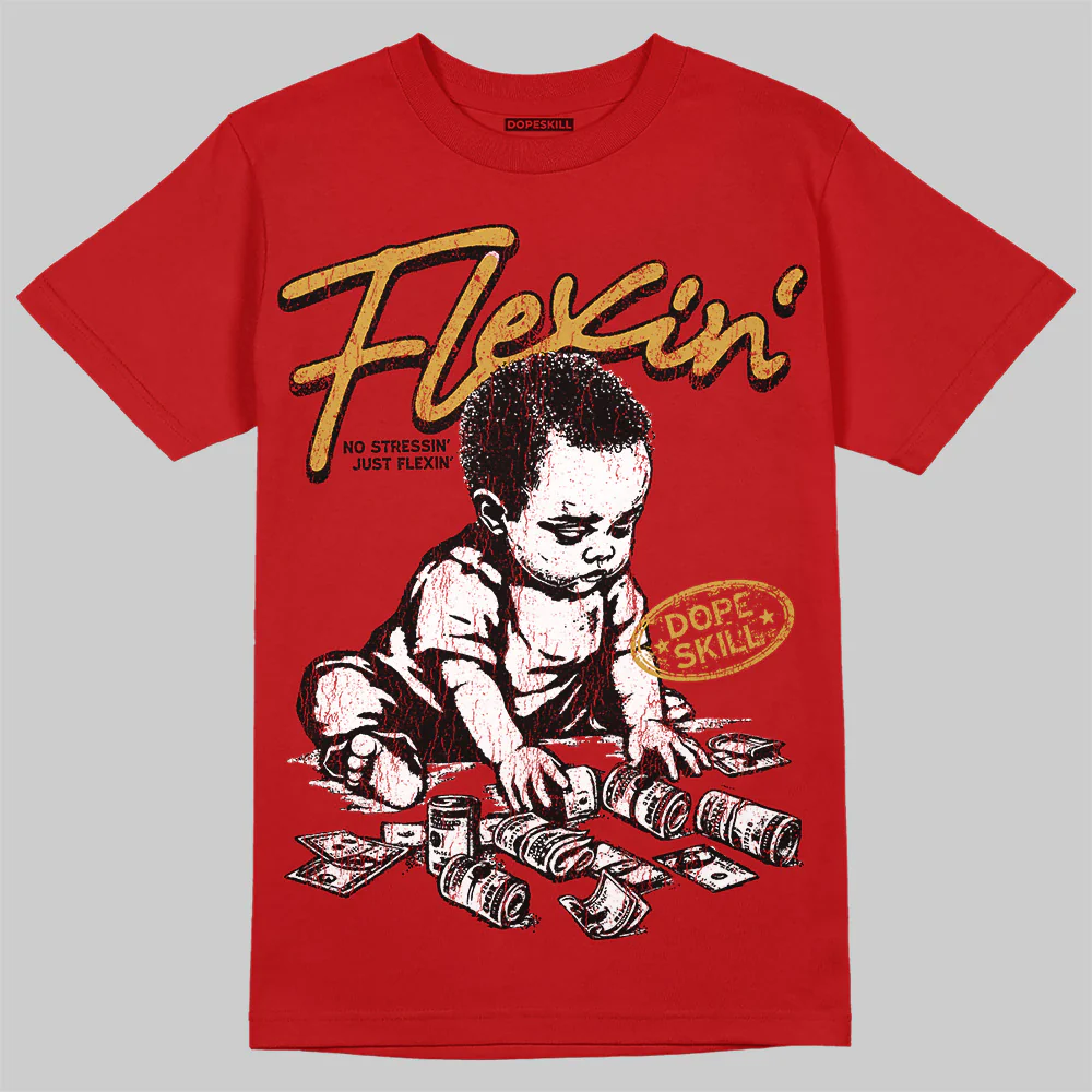 Red Collection DopeSkill T-Shirt Flexin' Graphic - Image 3