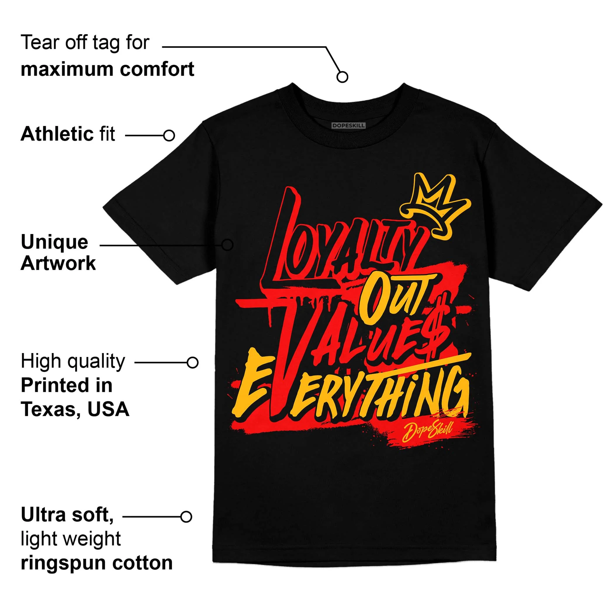 Red Collection DopeSkill T-Shirt LOVE  Graphic - Image 3