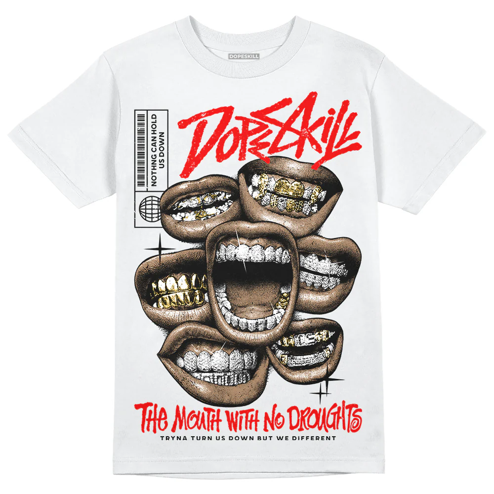 Red Collection DopeSkill T-Shirt The Mouth With No Droughts Graphic - Image 2
