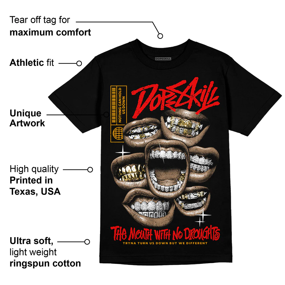 Red Collection DopeSkill T-Shirt The Mouth With No Droughts Graphic - Image 3